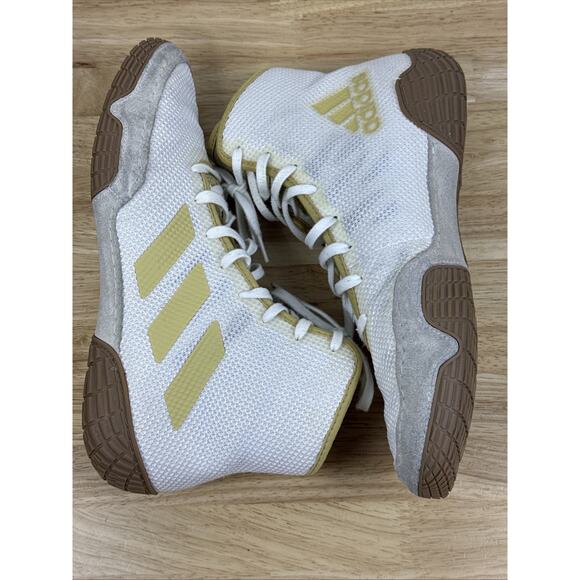 Adidas Tech Fall 2.0 Men\'s Wrestling Shoes White/Gold FZ5389 Men\'s Size 11 main image 9
